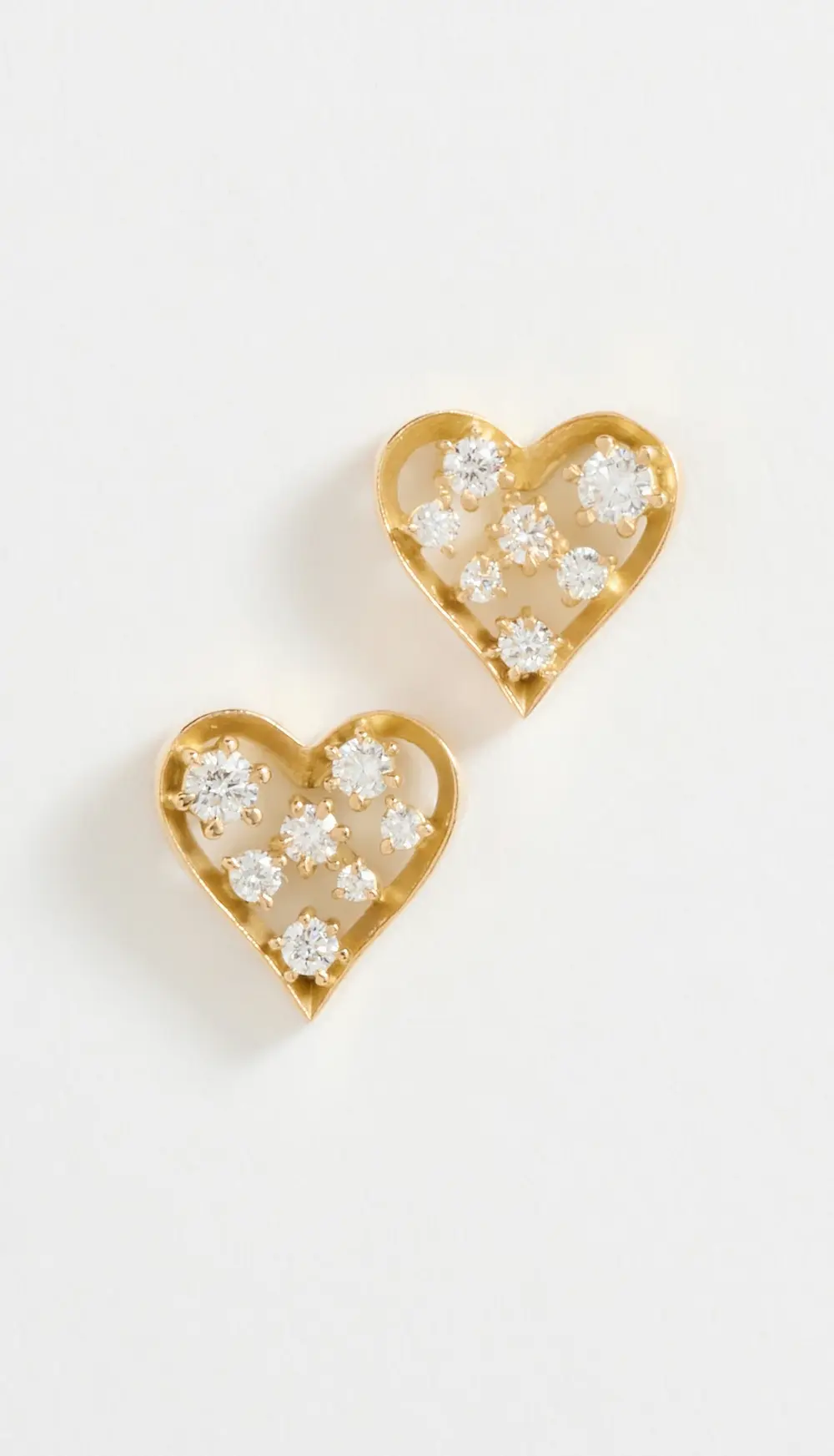 Jade Trau 18k Margot Heart Studs