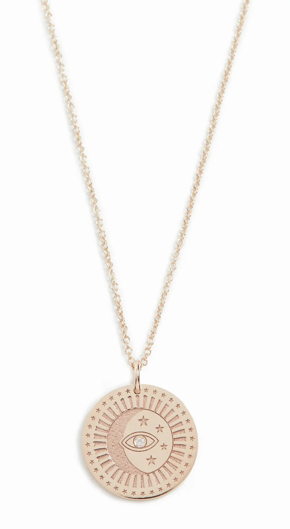Zoe Chicco 14k Gold Small Celestial Protection Medallion Necklace