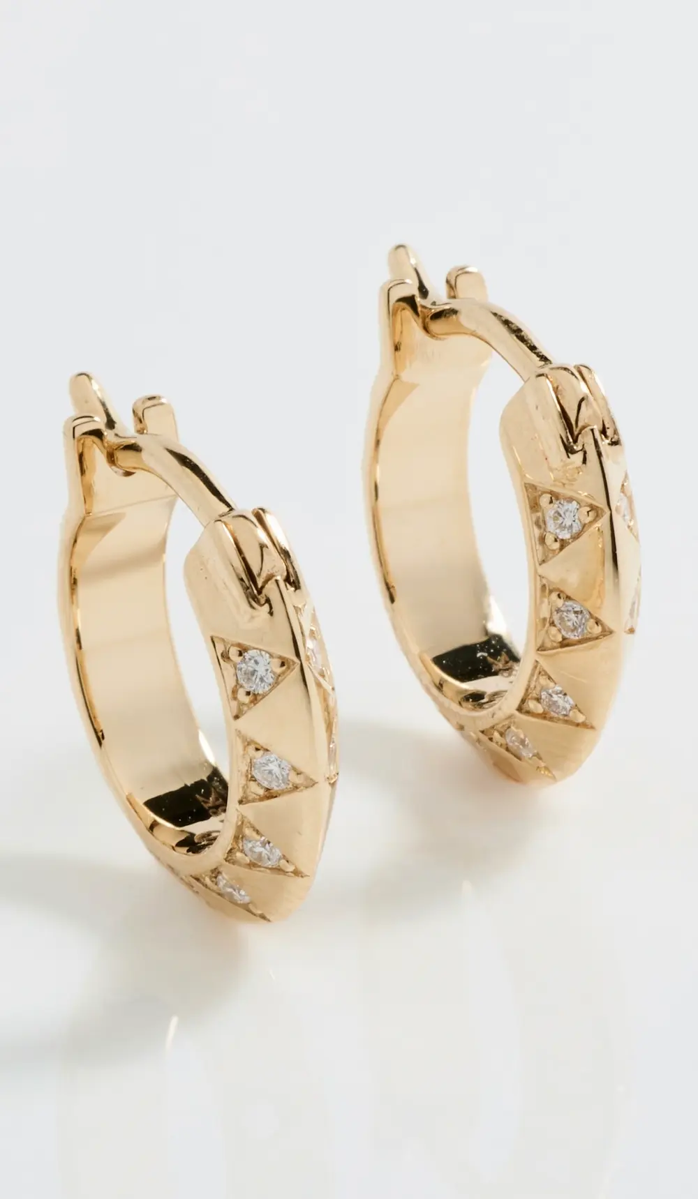 Harwell Godfrey 18k Skinny Talisman Diamond Hoops