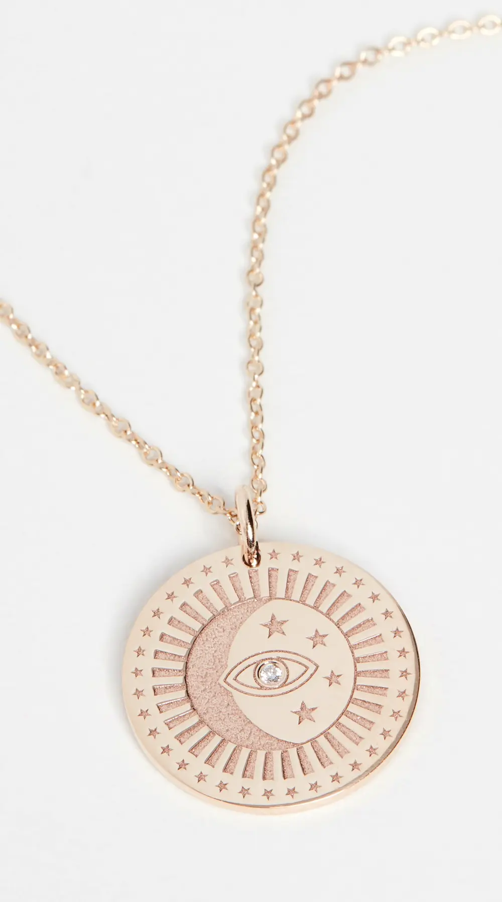 Zoe Chicco 14k Gold Small Celestial Protection Medallion Necklace