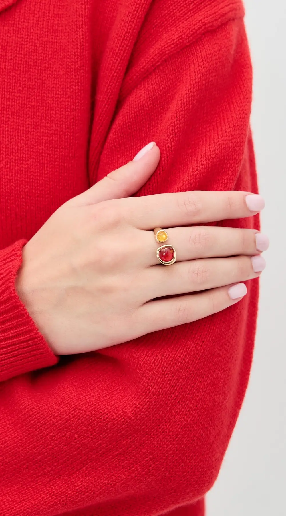 Luv Aj Amber Honey Resin Stud Ring