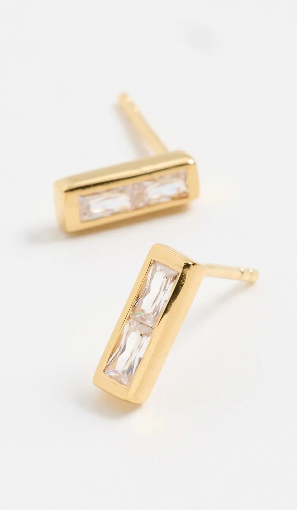 Gwen Beloti Stacked CZ Drop Stud Earrings