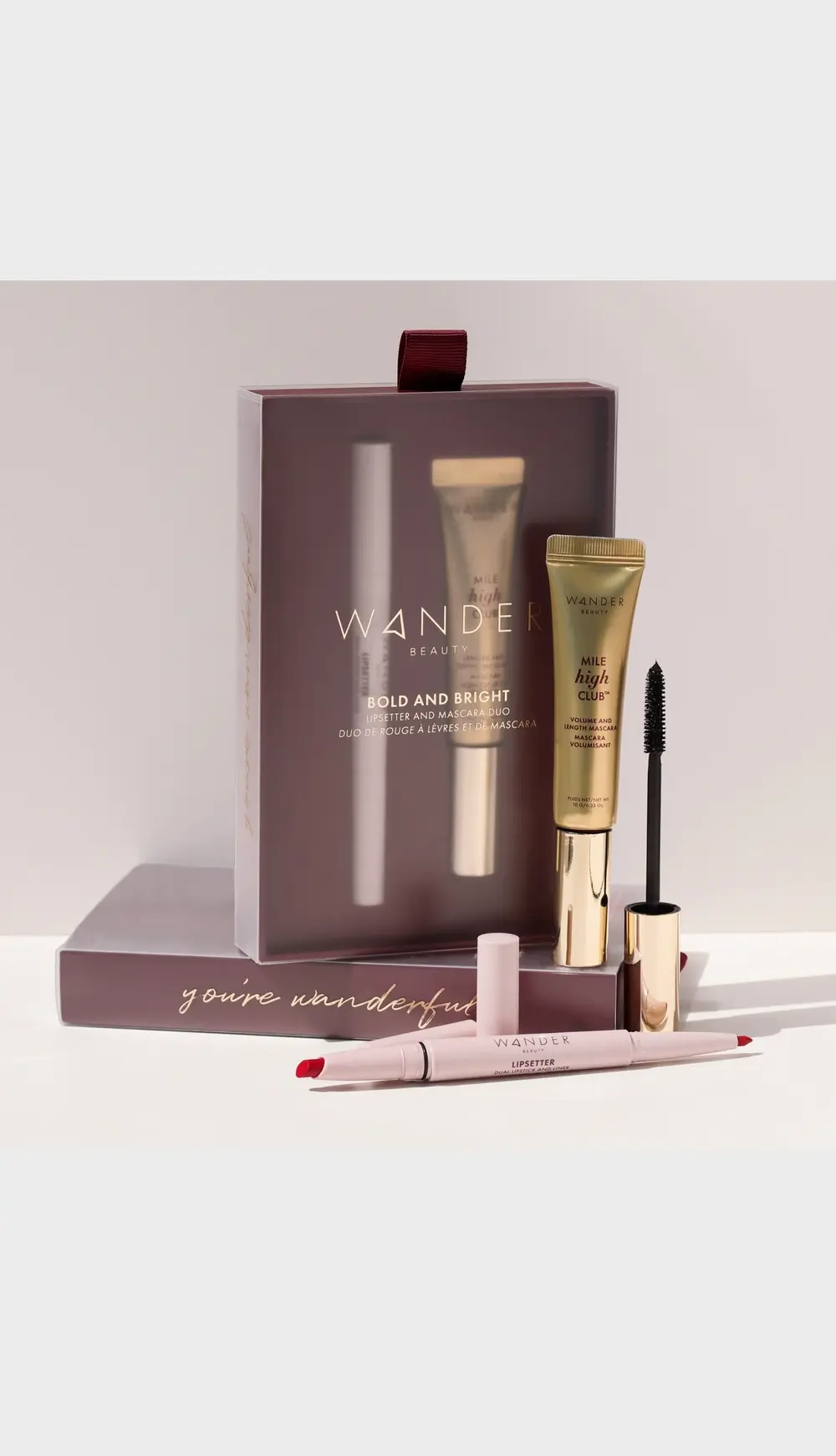 Wander Beauty Bold & Bright Lipsetter and Mascara Duo
