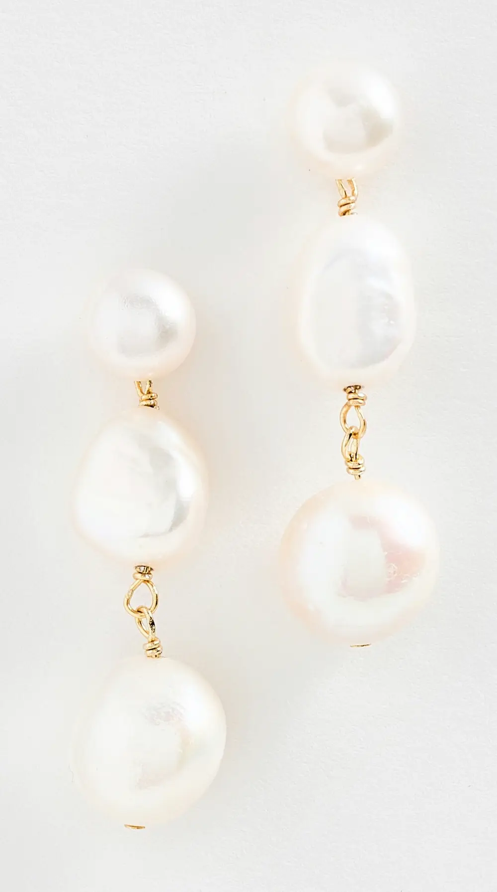 SHASHI Pearl 3 Row Drop Earrings