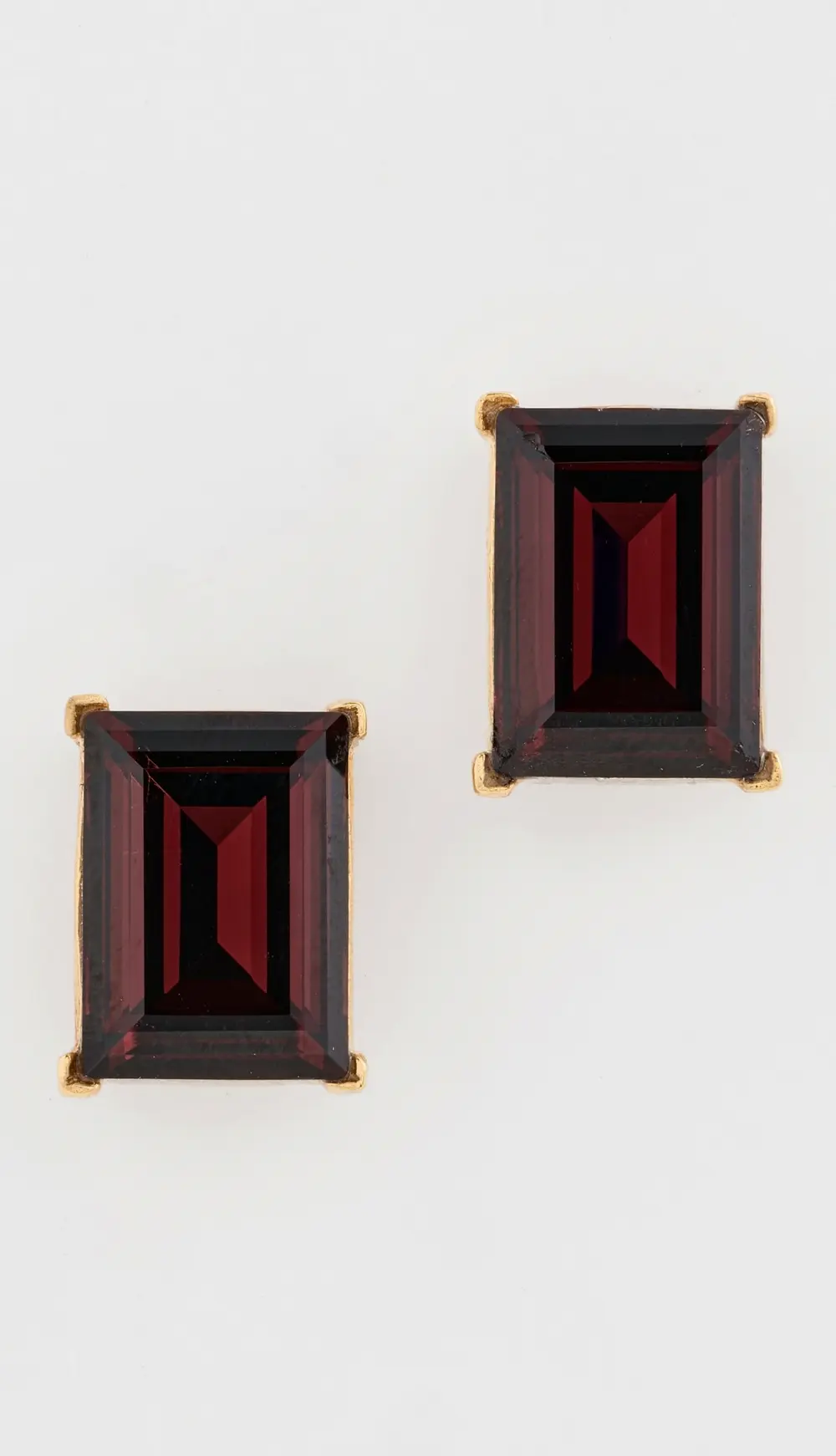 Kenneth Jay Lane Rectangle Stone Pierced Earrings