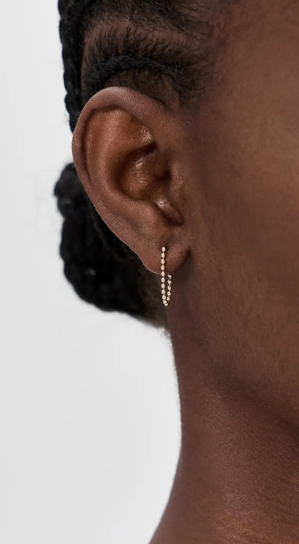 Zoe Chicco 14k Gold 1.5mm Bead Chain Back Earrings