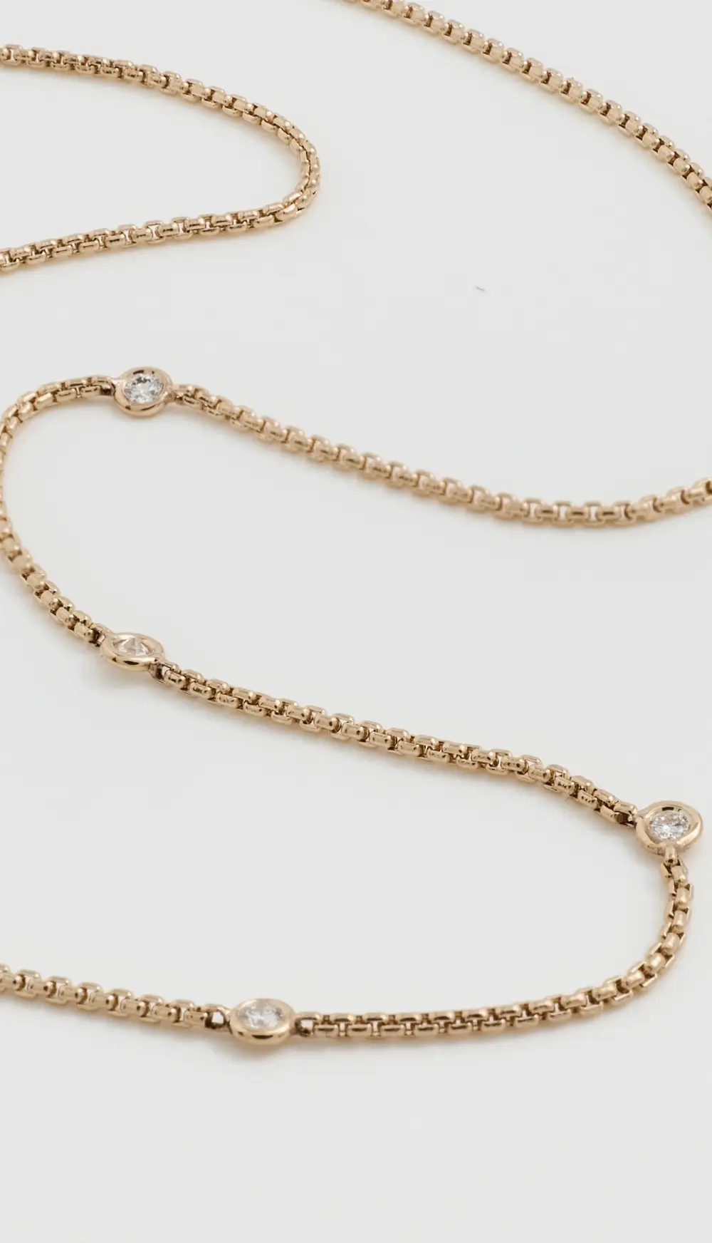 Zoe Chicco 14k Gold Floating Diamond Box Chain Necklace