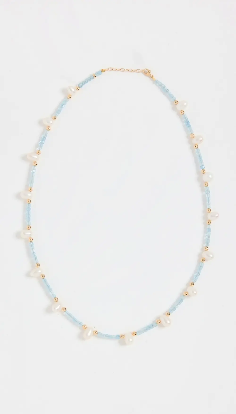 JIA JIA 14k Aquamarine Pearl Gold Bead Necklace