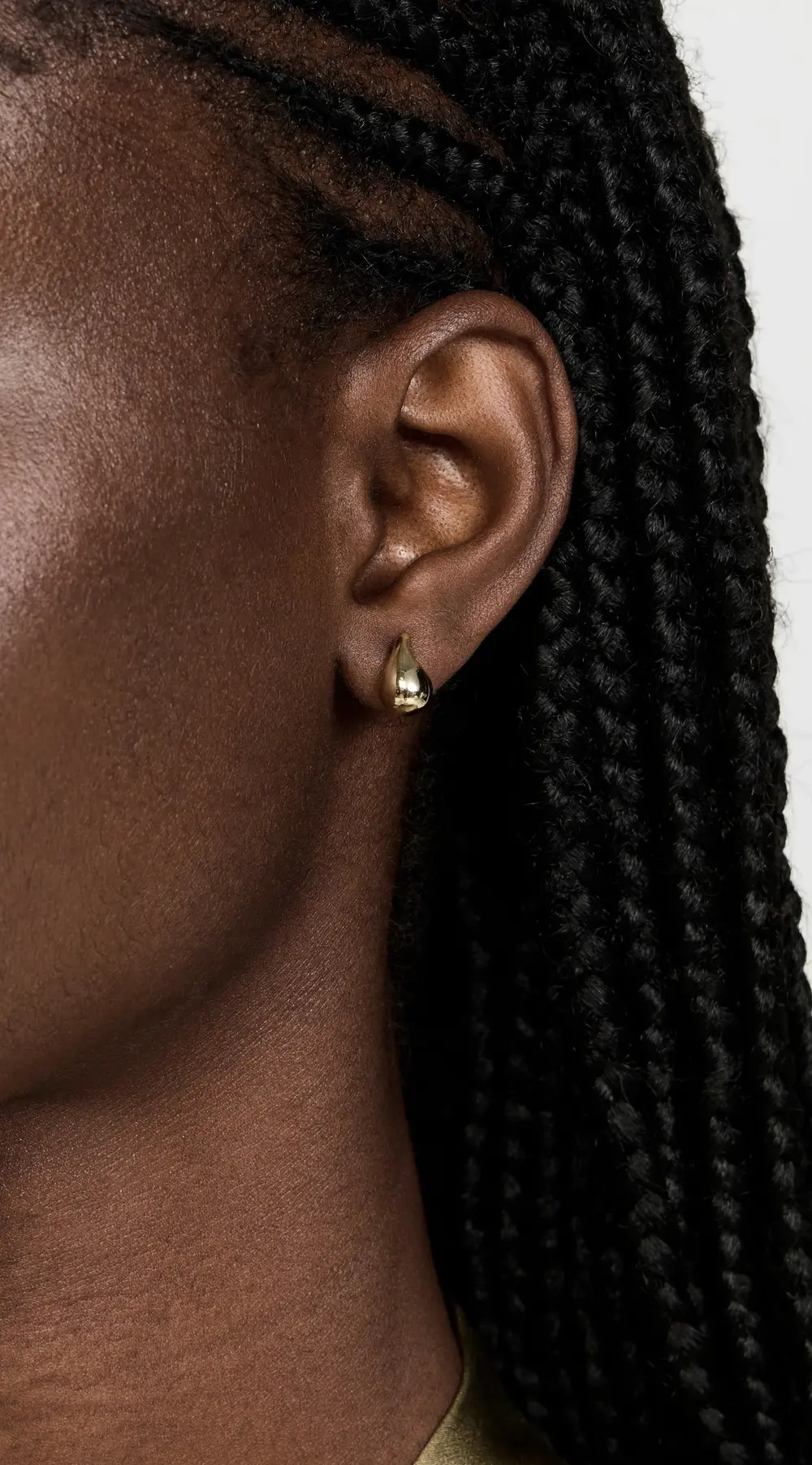 By Adina Eden Solid Curved Teardrop Hoop Earrings