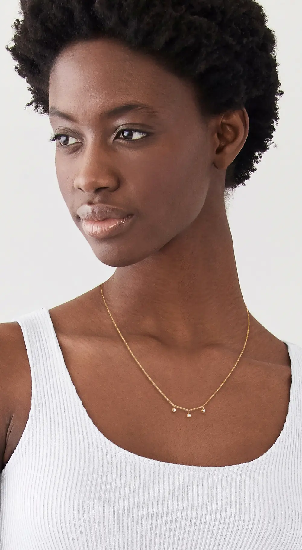 Jennifer Meyer Jewelry 3 Mini Diamond Bezel Dangle Necklace