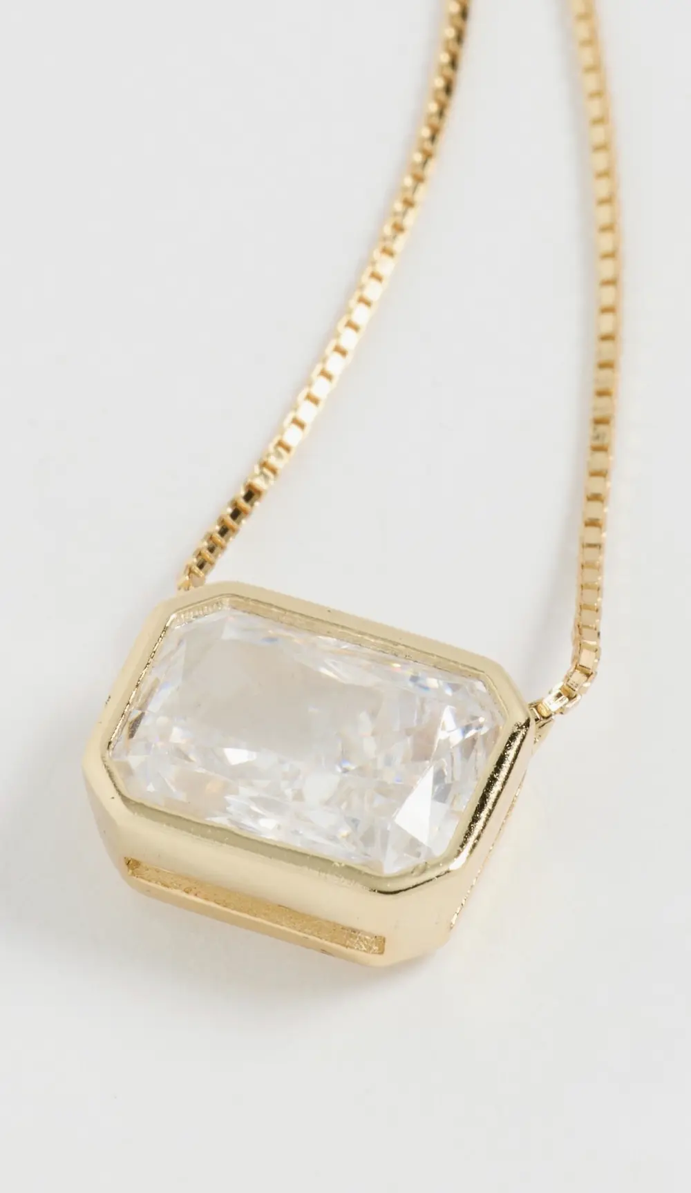 SHASHI Emerald Baguette Necklace