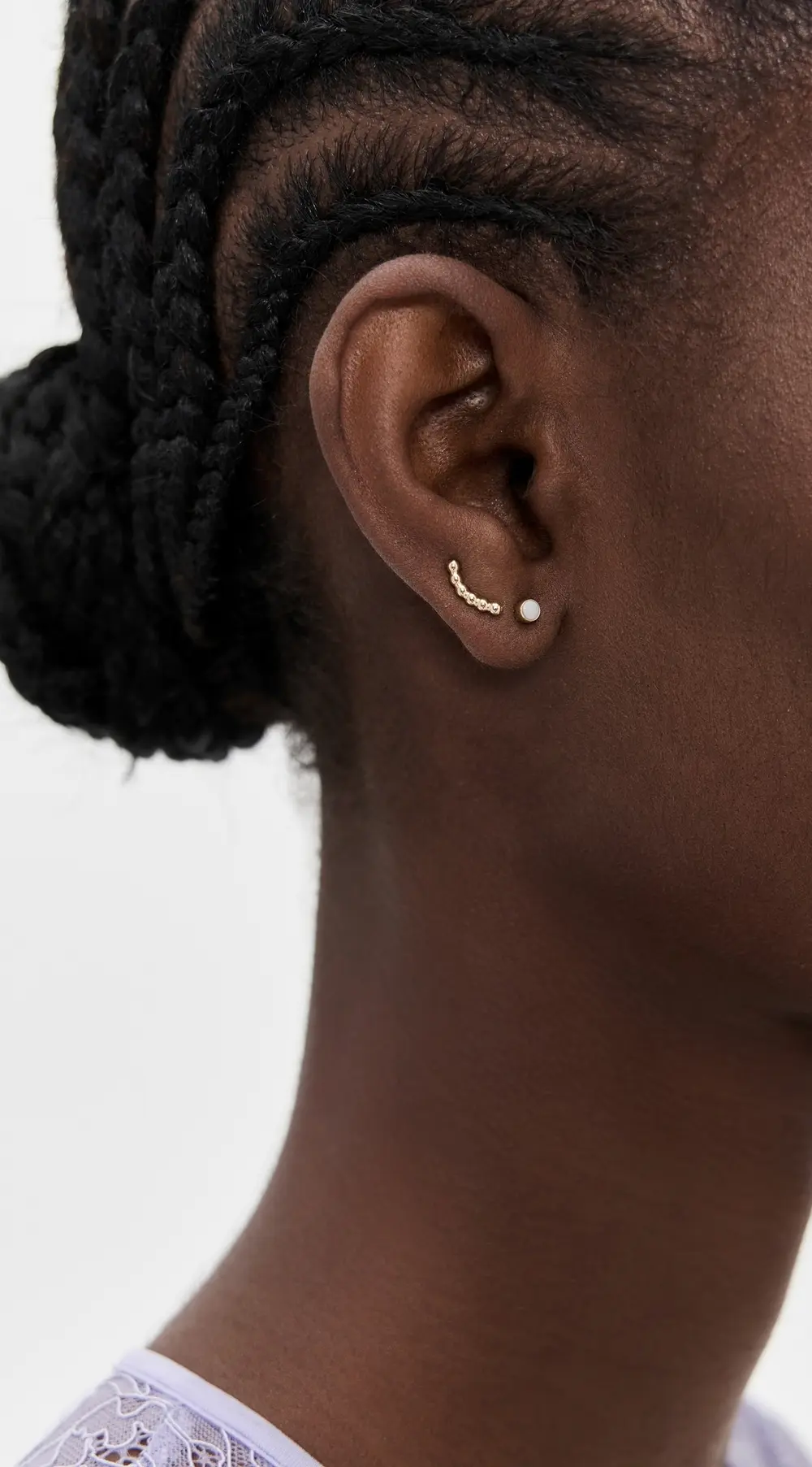 Zoe Chicco 14k Gold Bead Curved Bar Single Stud Earring