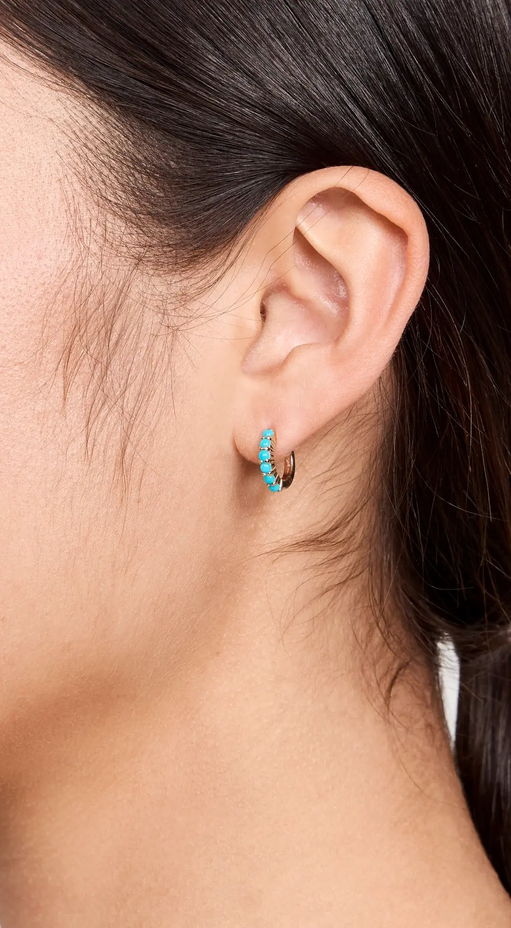 Zoe Chicco 14k Turquoise Gemstones Huggies