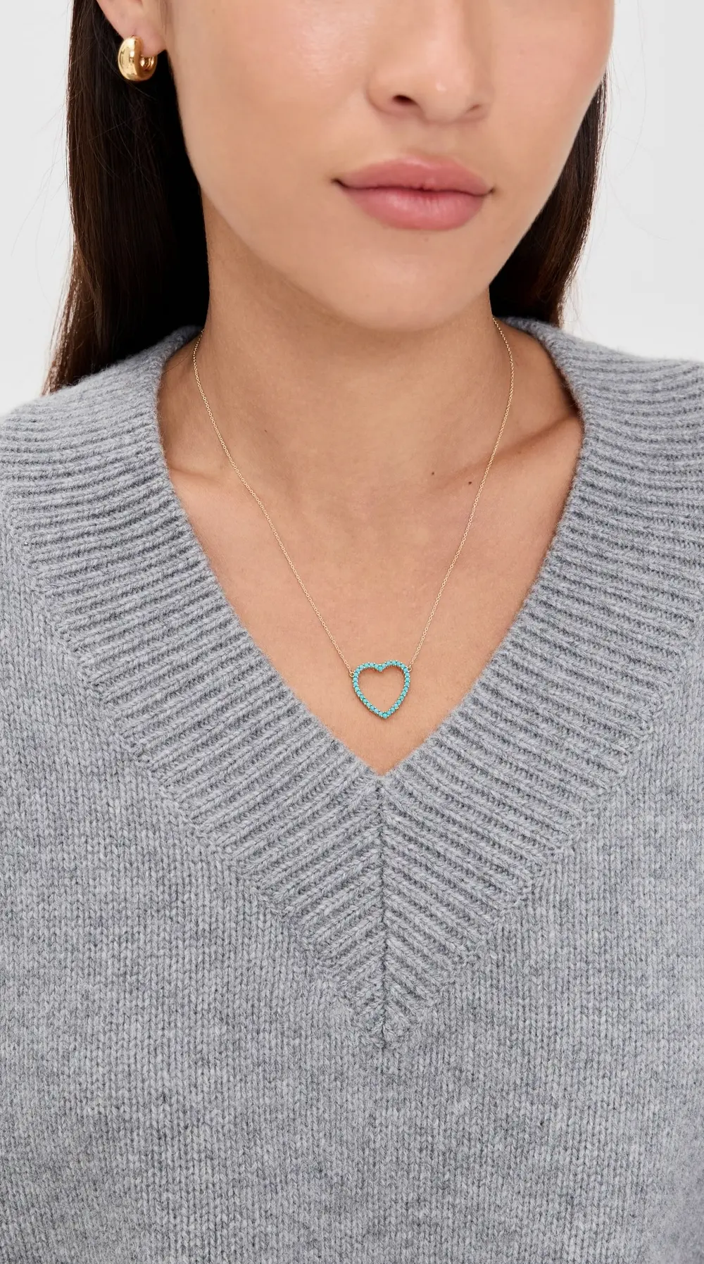 Jennifer Meyer Jewelry Large Open Heart Necklace