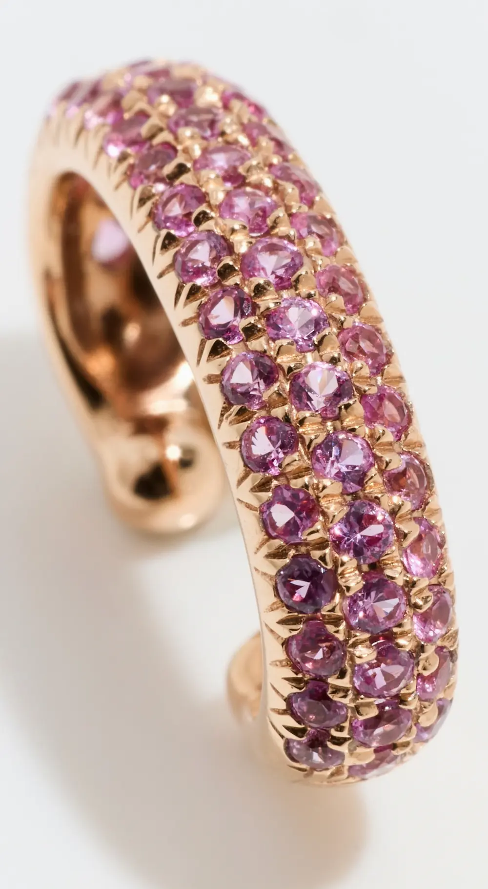SHAY 18k Single Jumbo Pave Light Pink Sapphire Ear Cuff