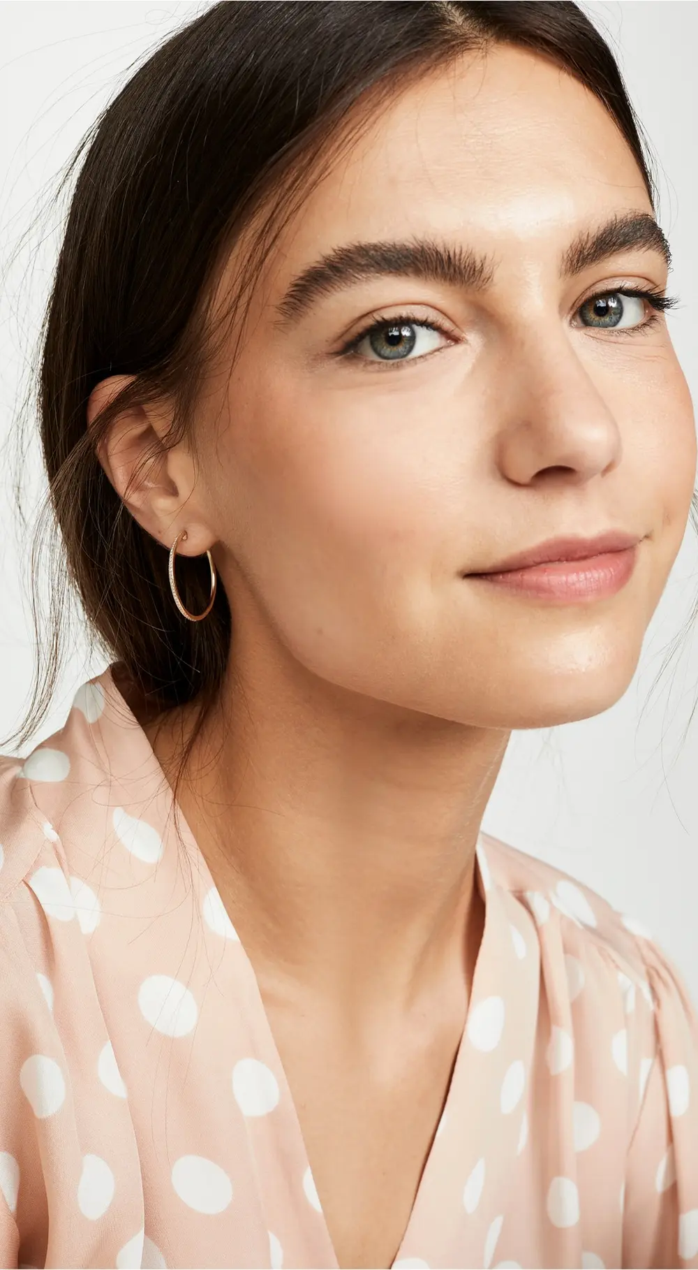 EF Collection 14k Half Diamond Essential Hoop Earrings