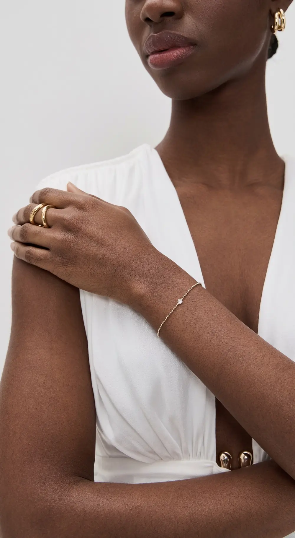 Zoe Chicco 14k Gold Floating Diamond Bead Chain Bracelet