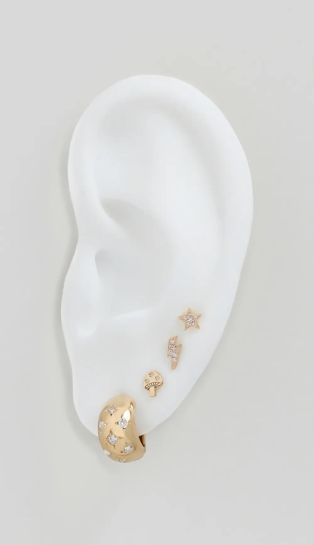 Zoe Chicco 14k Single Itty Bitty Mushroom Diamond Stud Earring