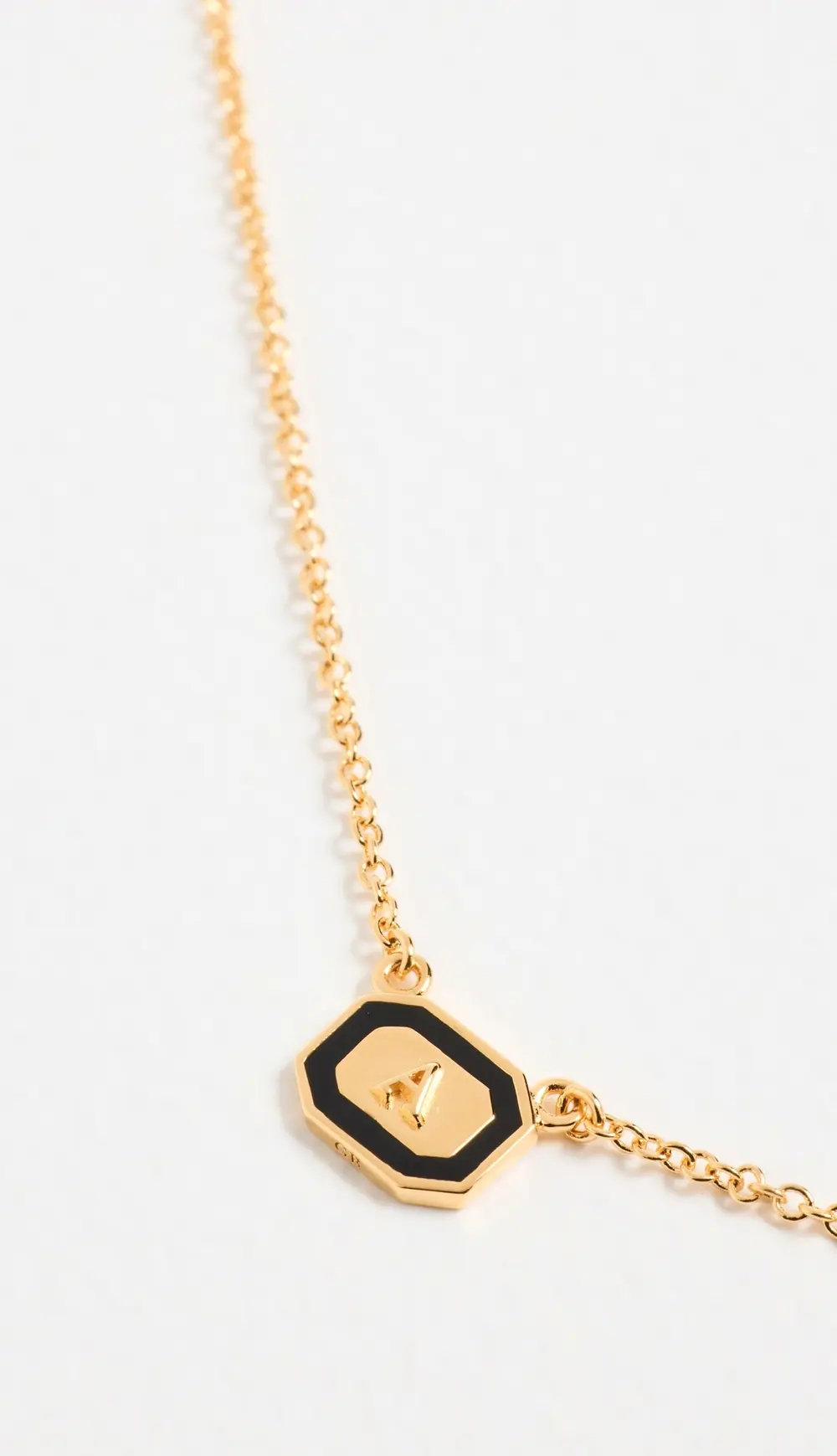 Gwen Beloti Initial Gold Block Pendant Necklace