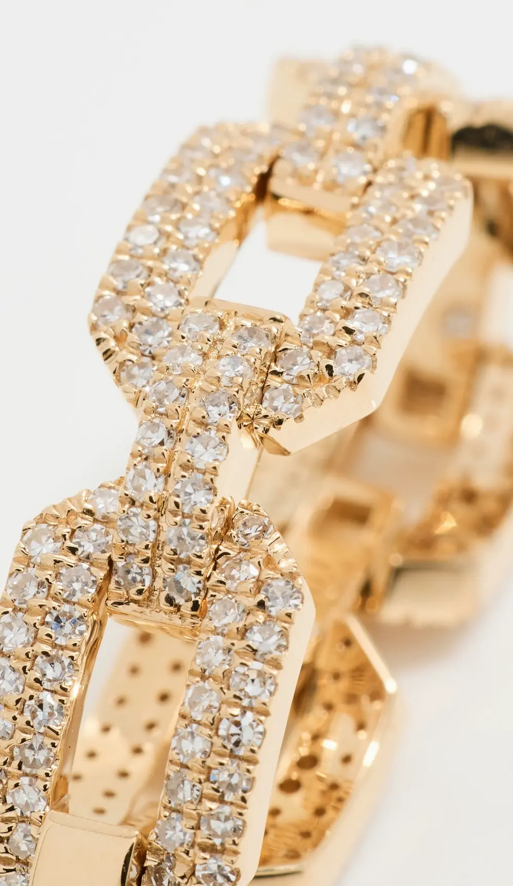 SHAY 18k Diamond Pave Geo Flat Link Ring