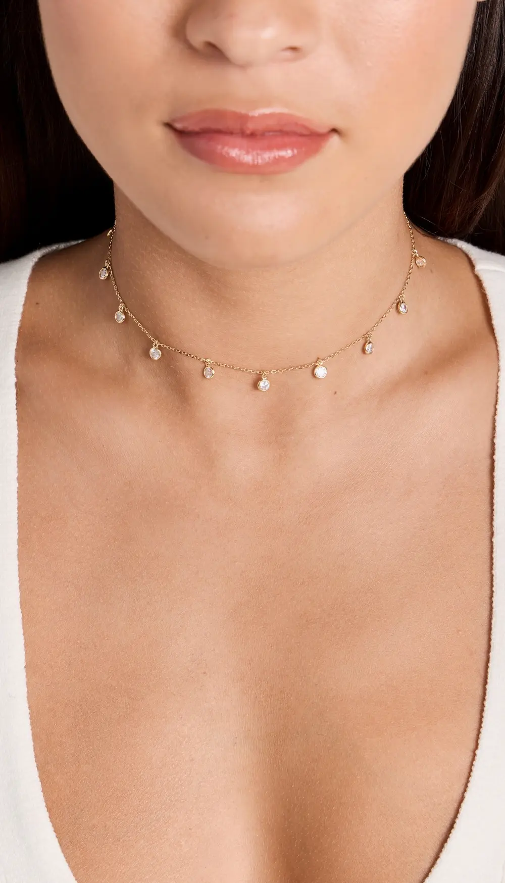 SHASHI Solitaire Drop Choker Necklace