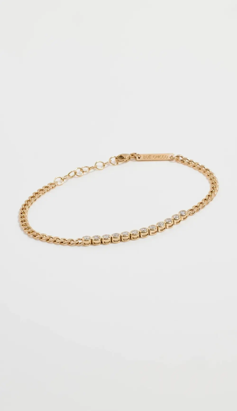 Zoe Chicco 14k Bezel Set Tennis Station Bracelet