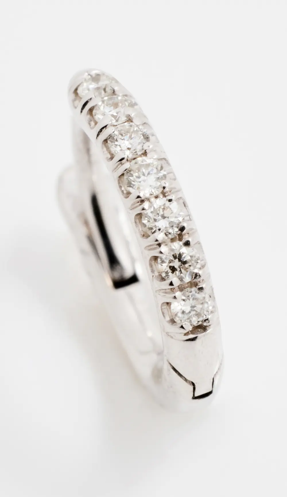 Zoe Chicco 14k White Gold XS Pave Diamond Hinge Huggie Hoops