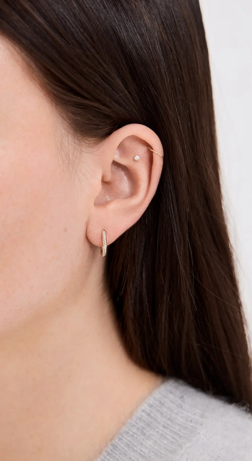 Yvonne Leon Paire De Mini Creole Torsade 2 Ors Earrings