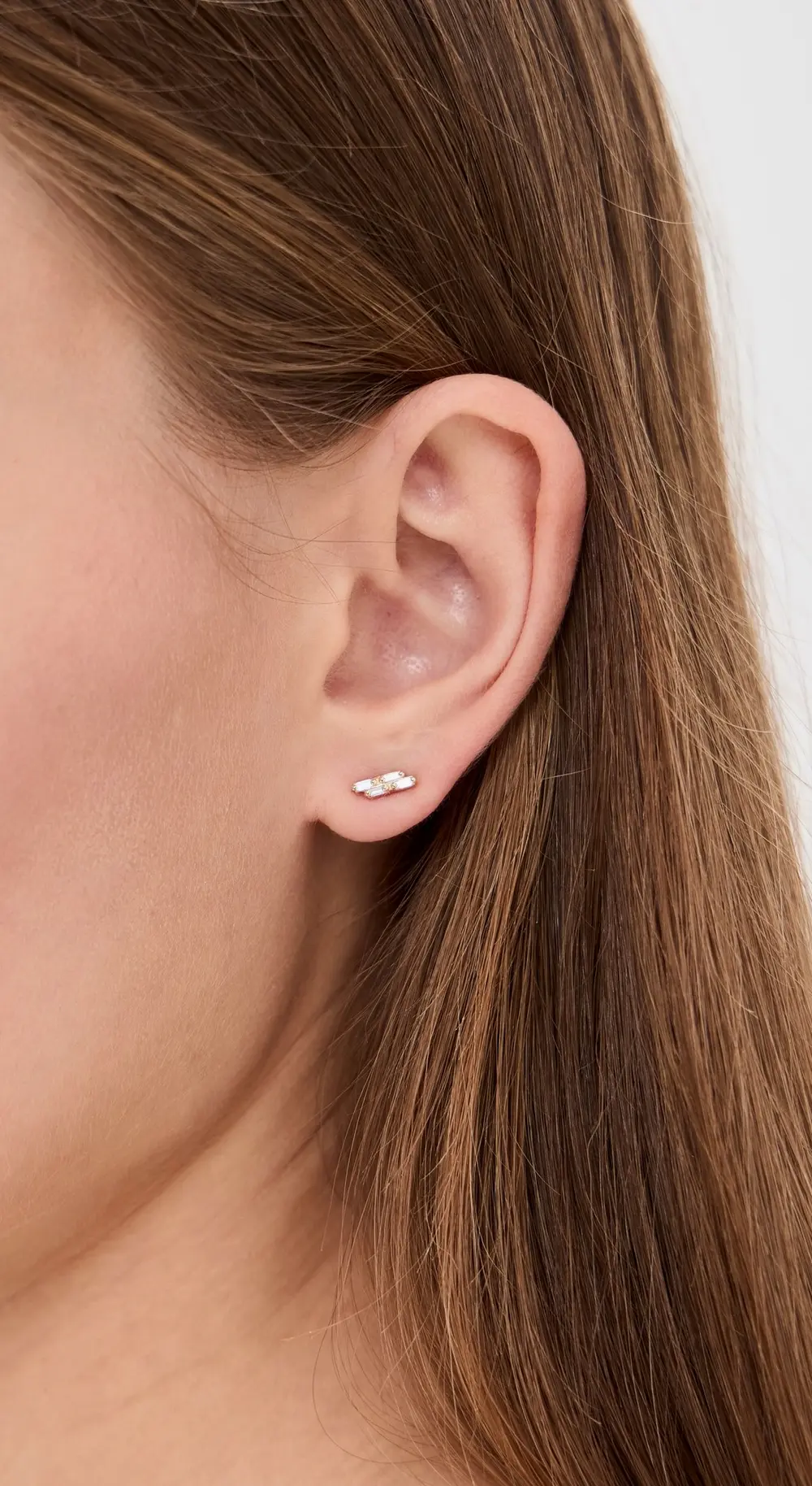 Kalan by Suzanne Kalan 14k Double Baguette Diamond Stick Studs