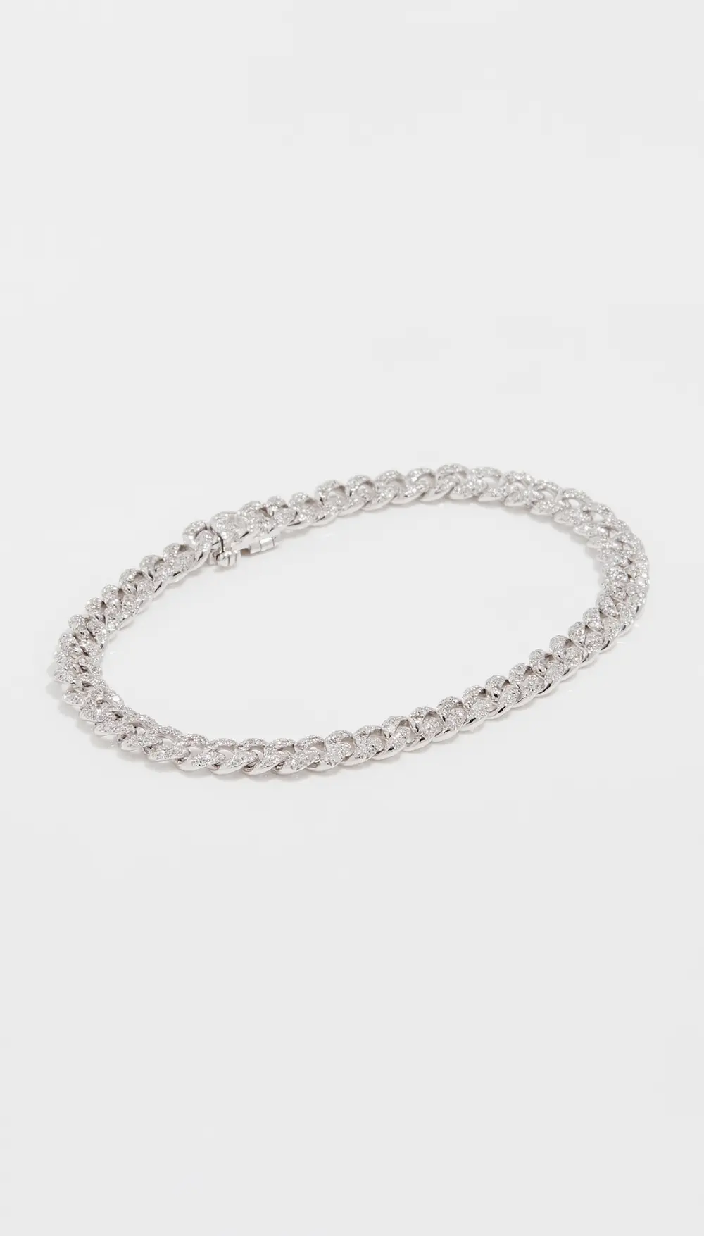 SHAY 18k White Gold Mini Pave Link Bracelet