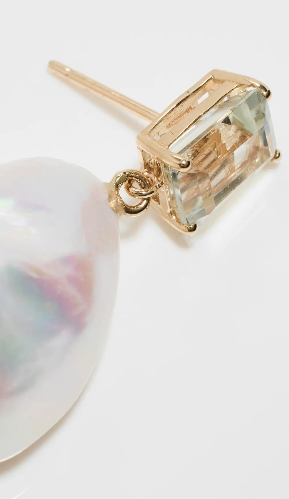 Mateo 14k Green Amethyst and Baroque Pearl Drop Earrings