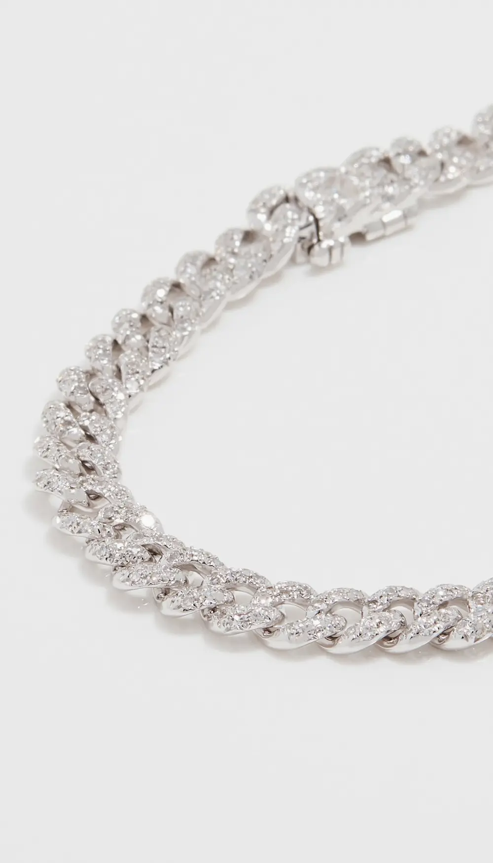 SHAY 18k White Gold Mini Pave Link Bracelet