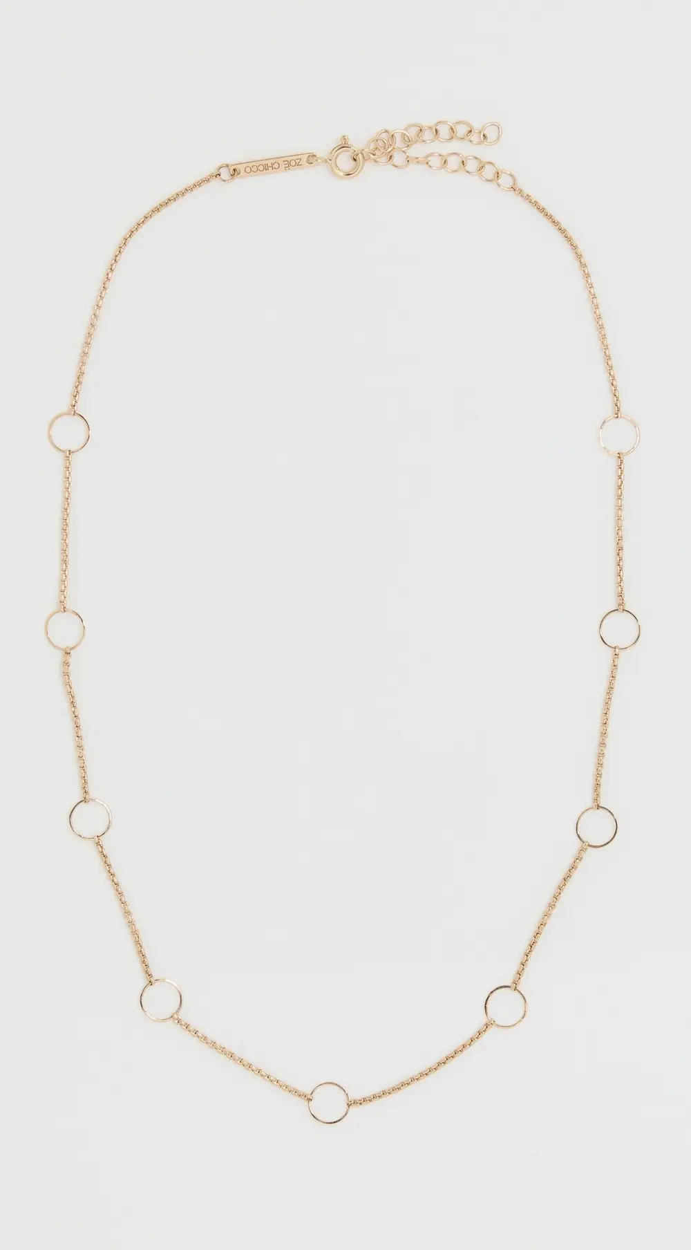 Zoe Chicco 14k Gold Circles Station Xs Box Chain Necklace