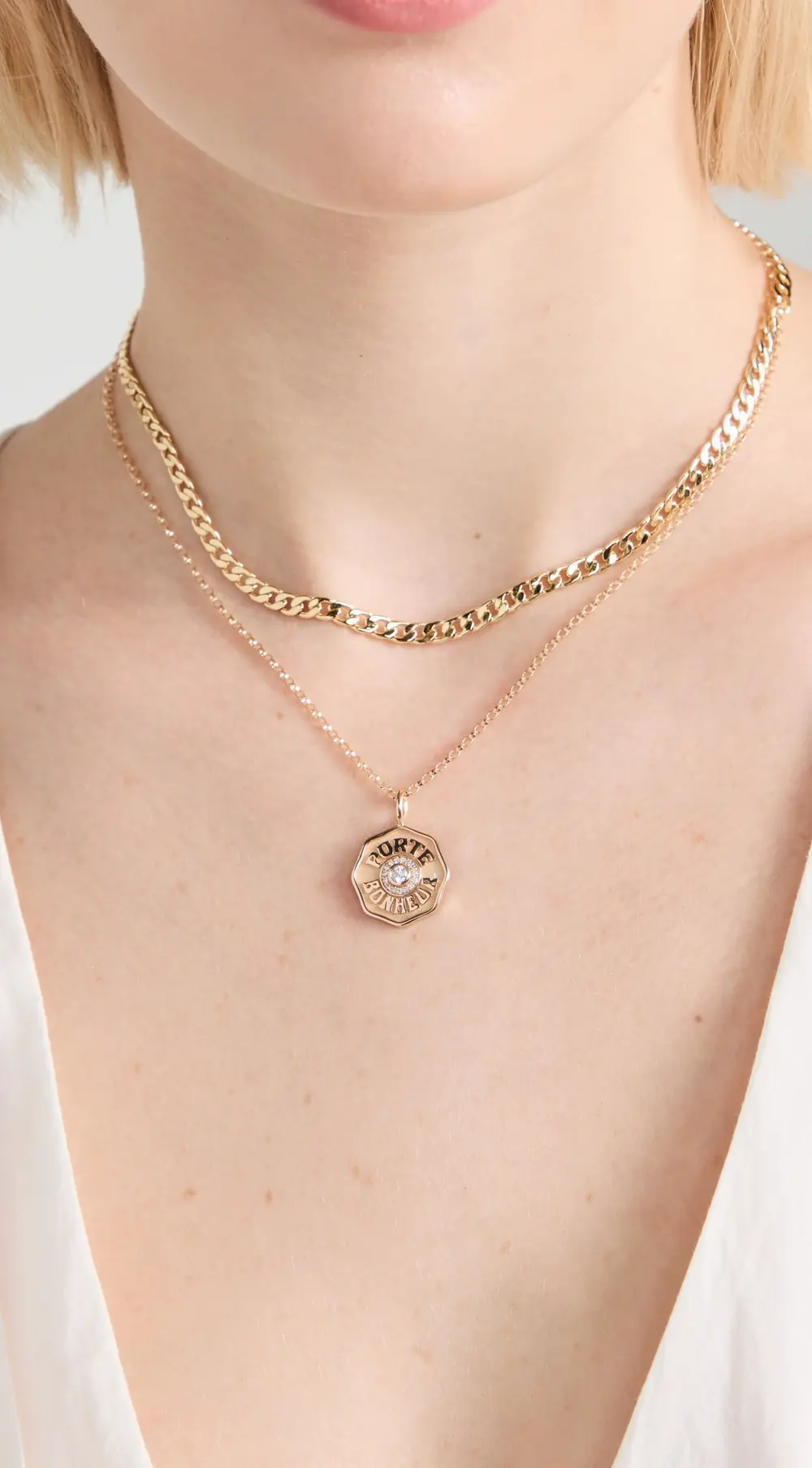 Marlo Laz Mini PB Diamond Halo Necklace