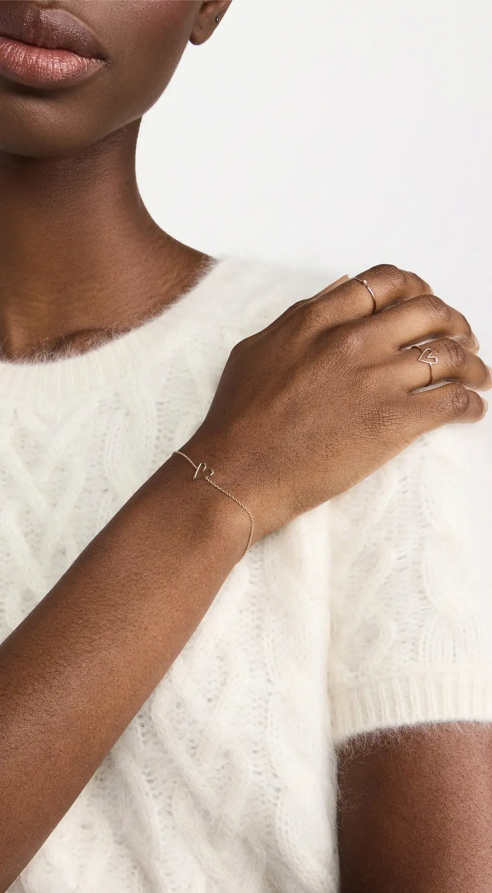 Zoe Chicco 14k Gold Tiny Open Heart Vertical Ring