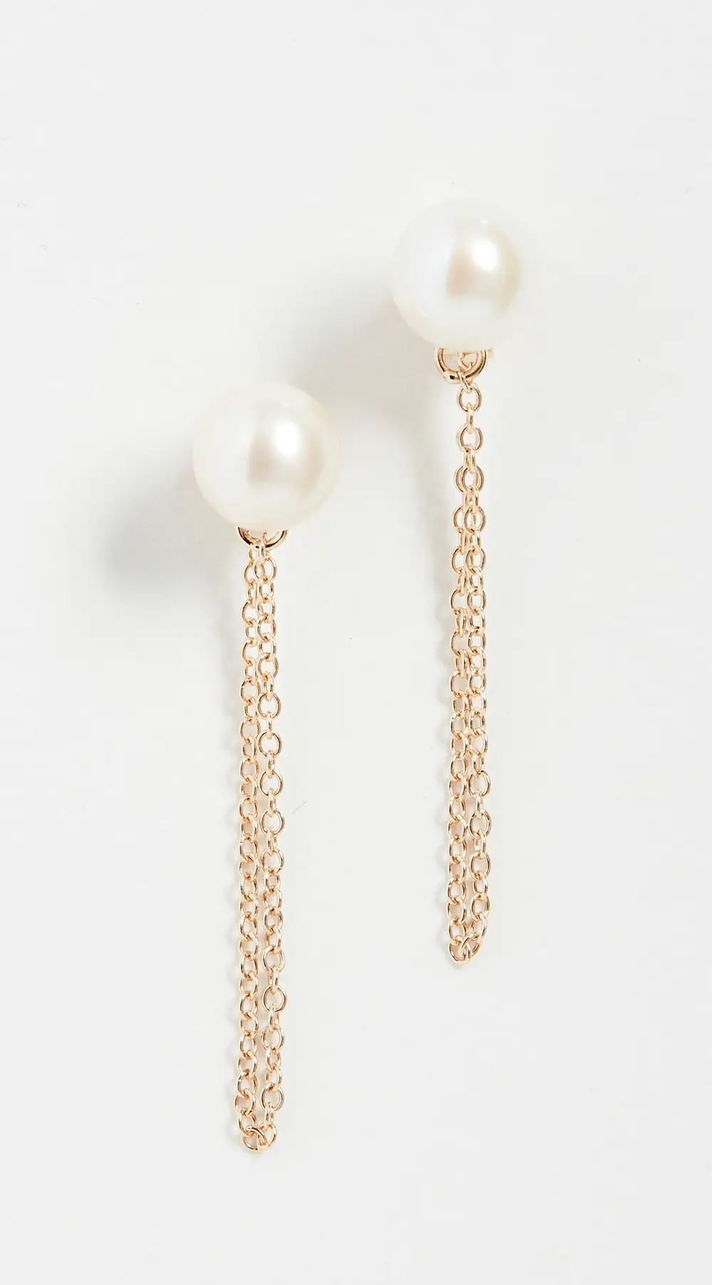 Mateo Pearl Stud with Chain Drop Earrings