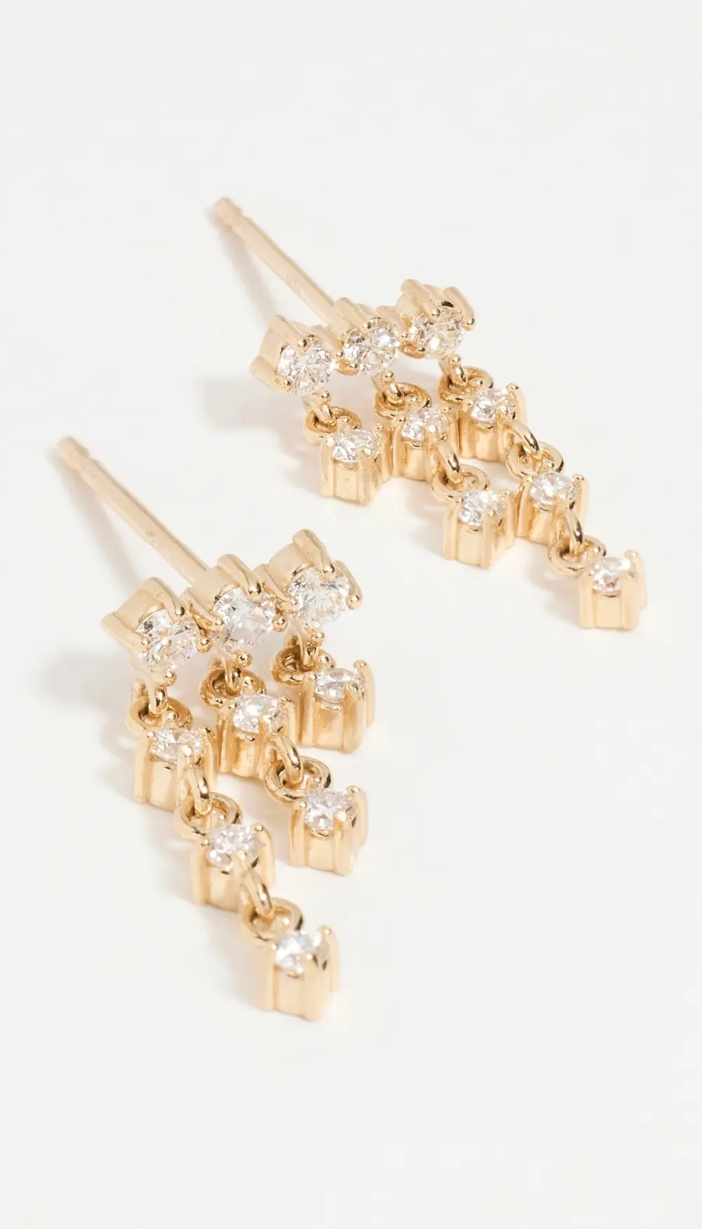 Zoe Chicco 14k Gold Waterfall Prong Set Diamond Earrings