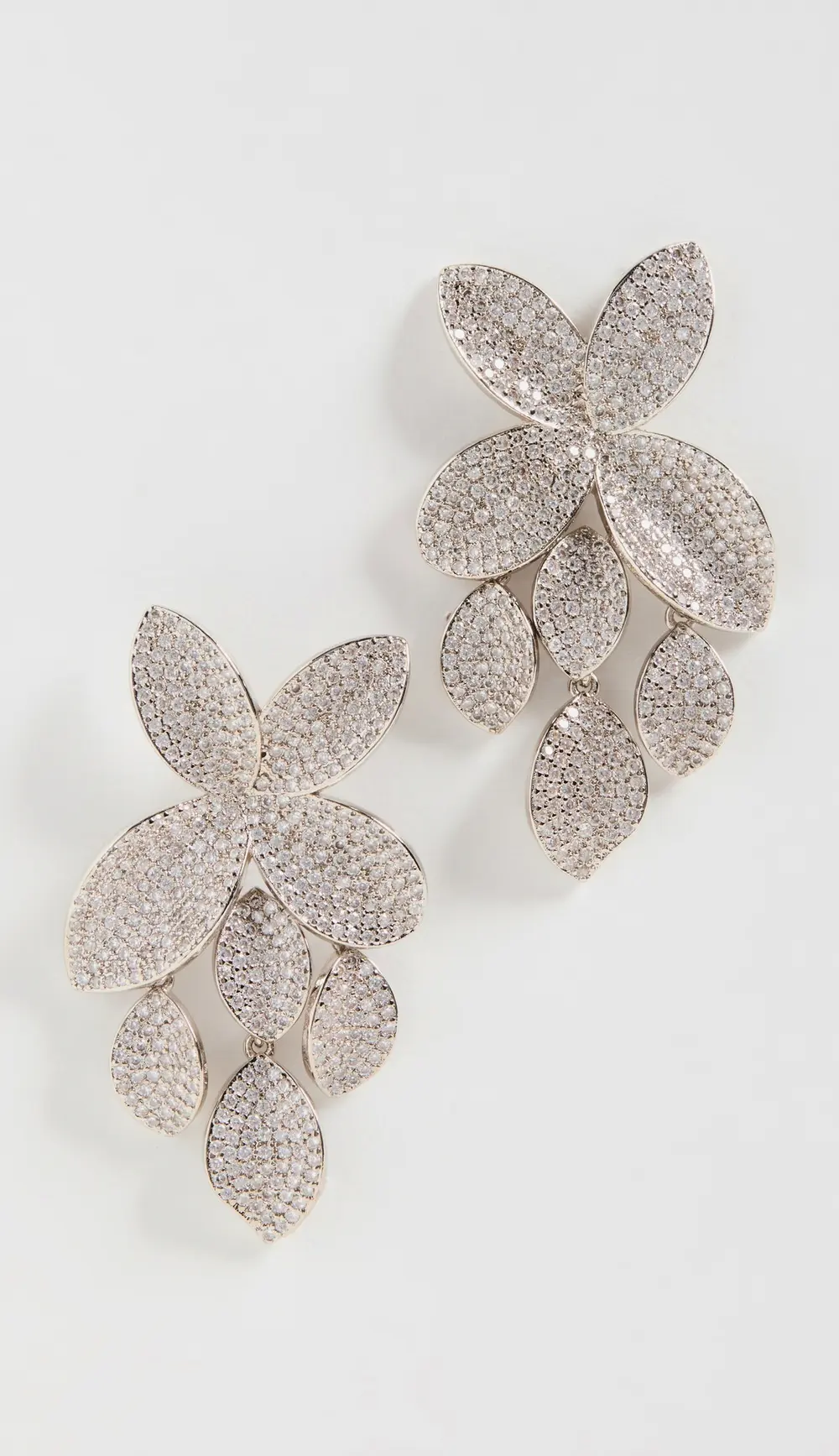 SHASHI Pave Flower Drop Earrings