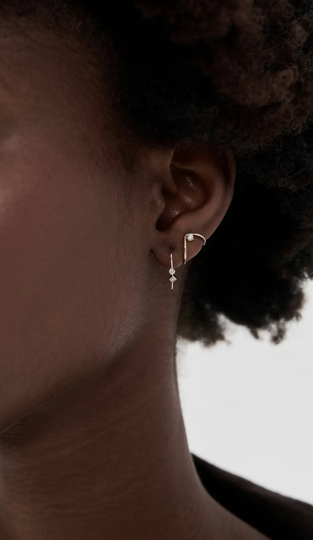 Zoe Chicco 14k Gold Princess Diamond Wire Threader Earrings