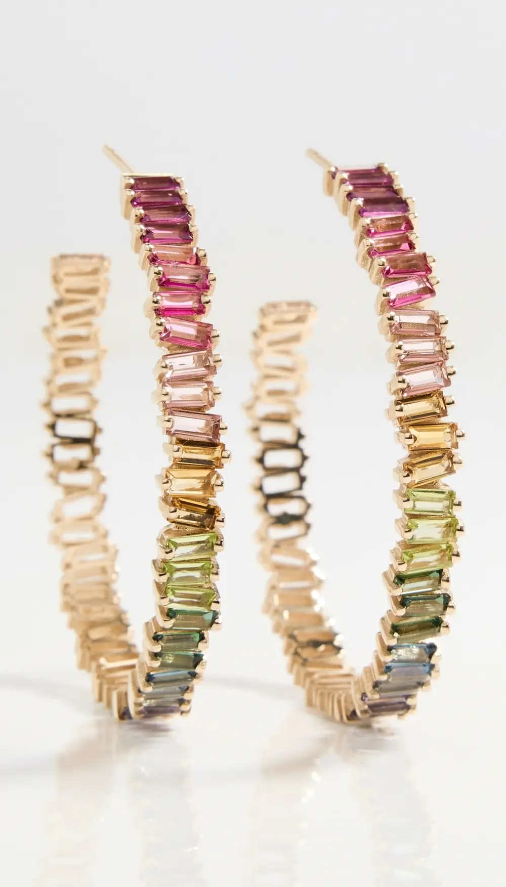 Kalan by Suzanne Kalan 14k Amalfi Horizontal Rainbow Milli Hoops