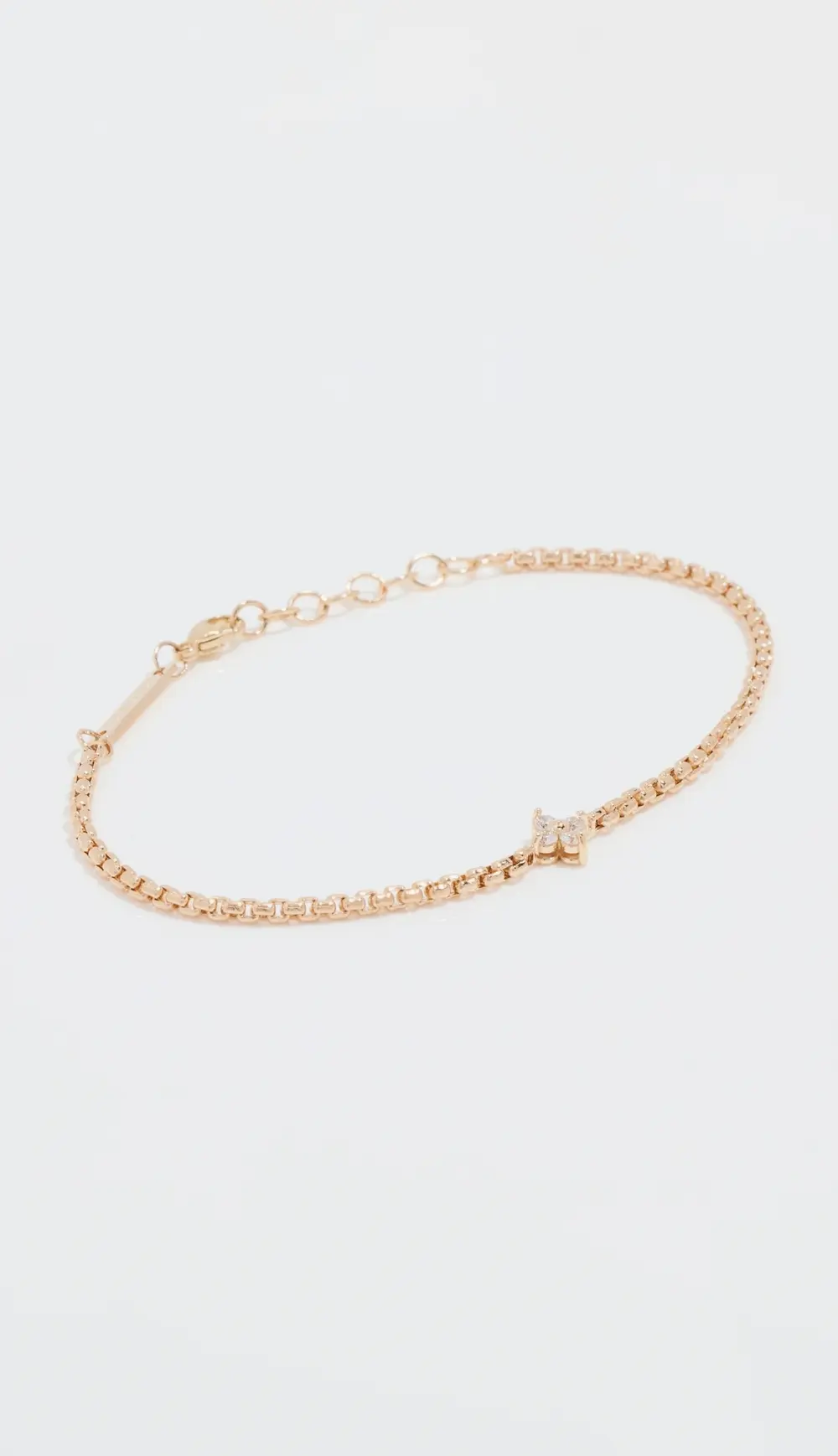 Zoe Chicco 14k Gold Quad Prong Set Chain Bracelet