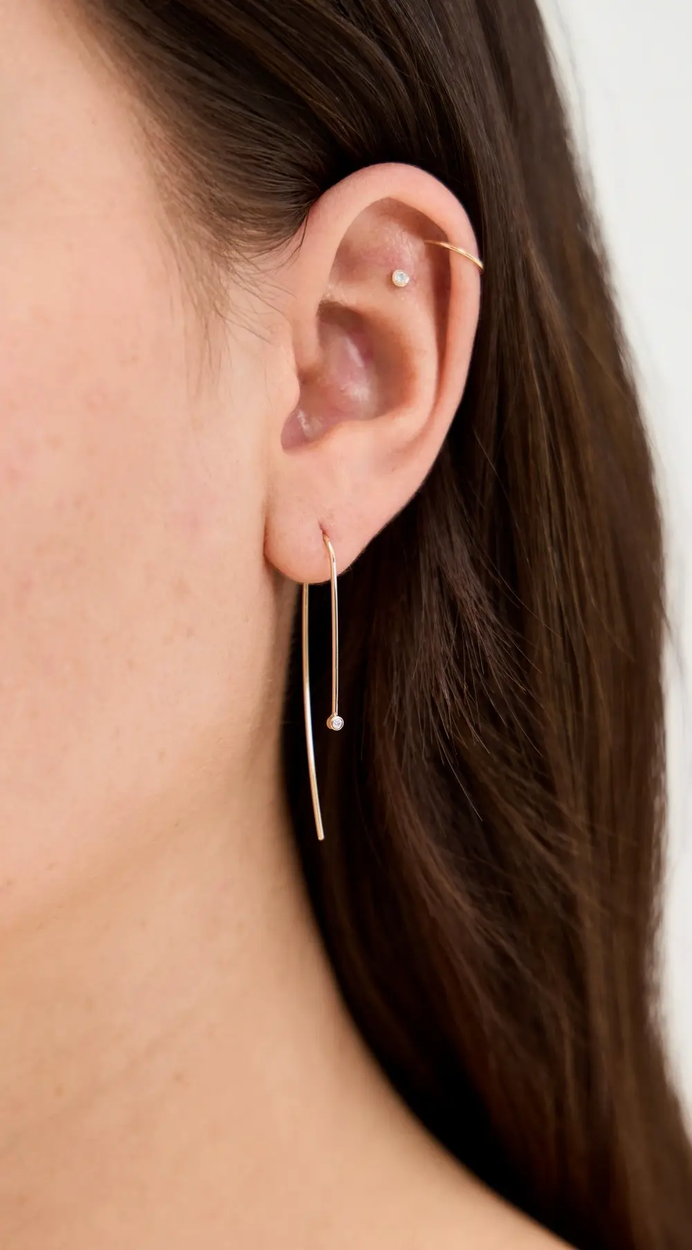 Zoe Chicco 14k Tiny Diamond Bezel Wire Earrings