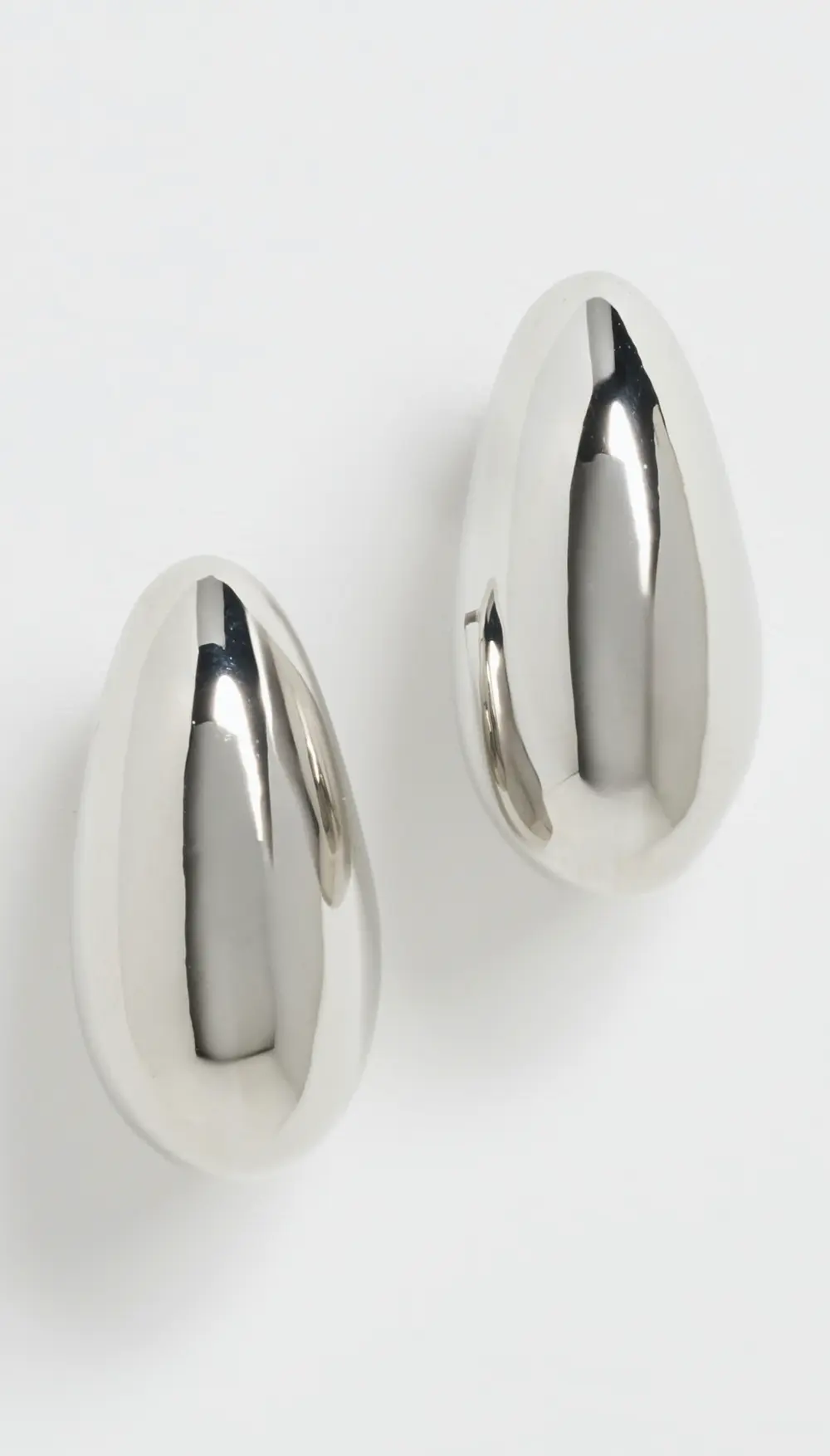 Kenneth Jay Lane Silver Tapered Hoop Pierced Earrings
