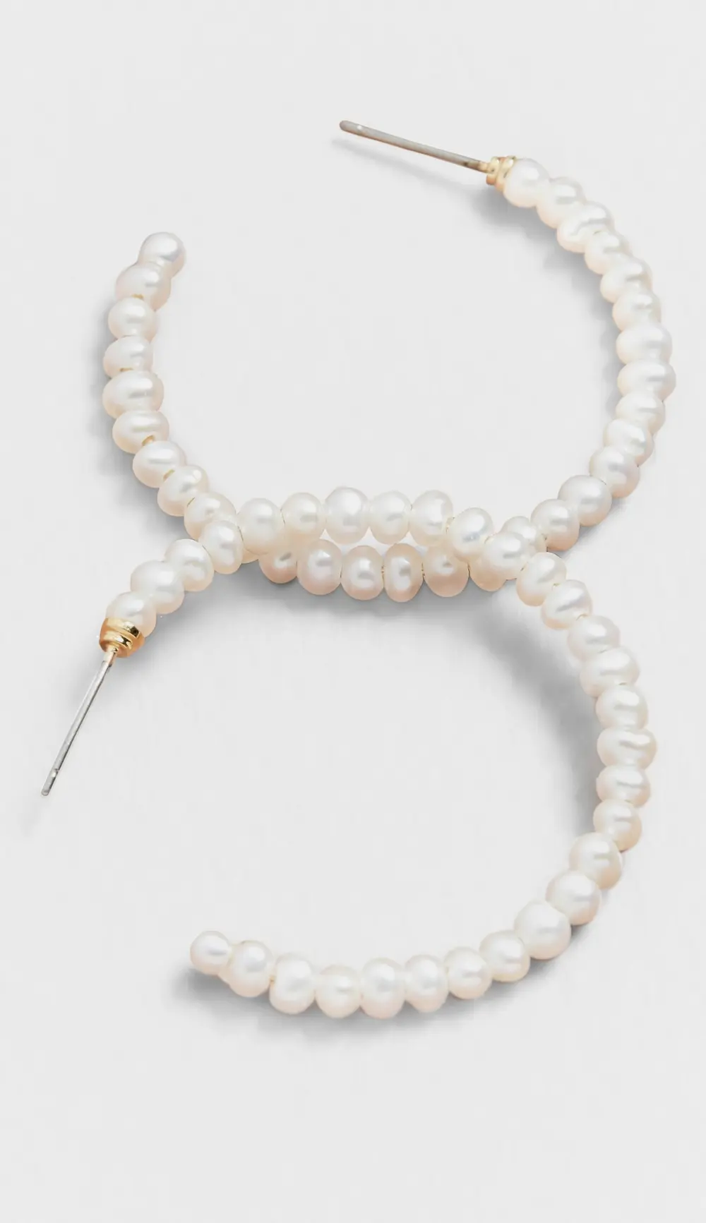 Lele Sadoughi Freshwater Pearl Medium Hoops