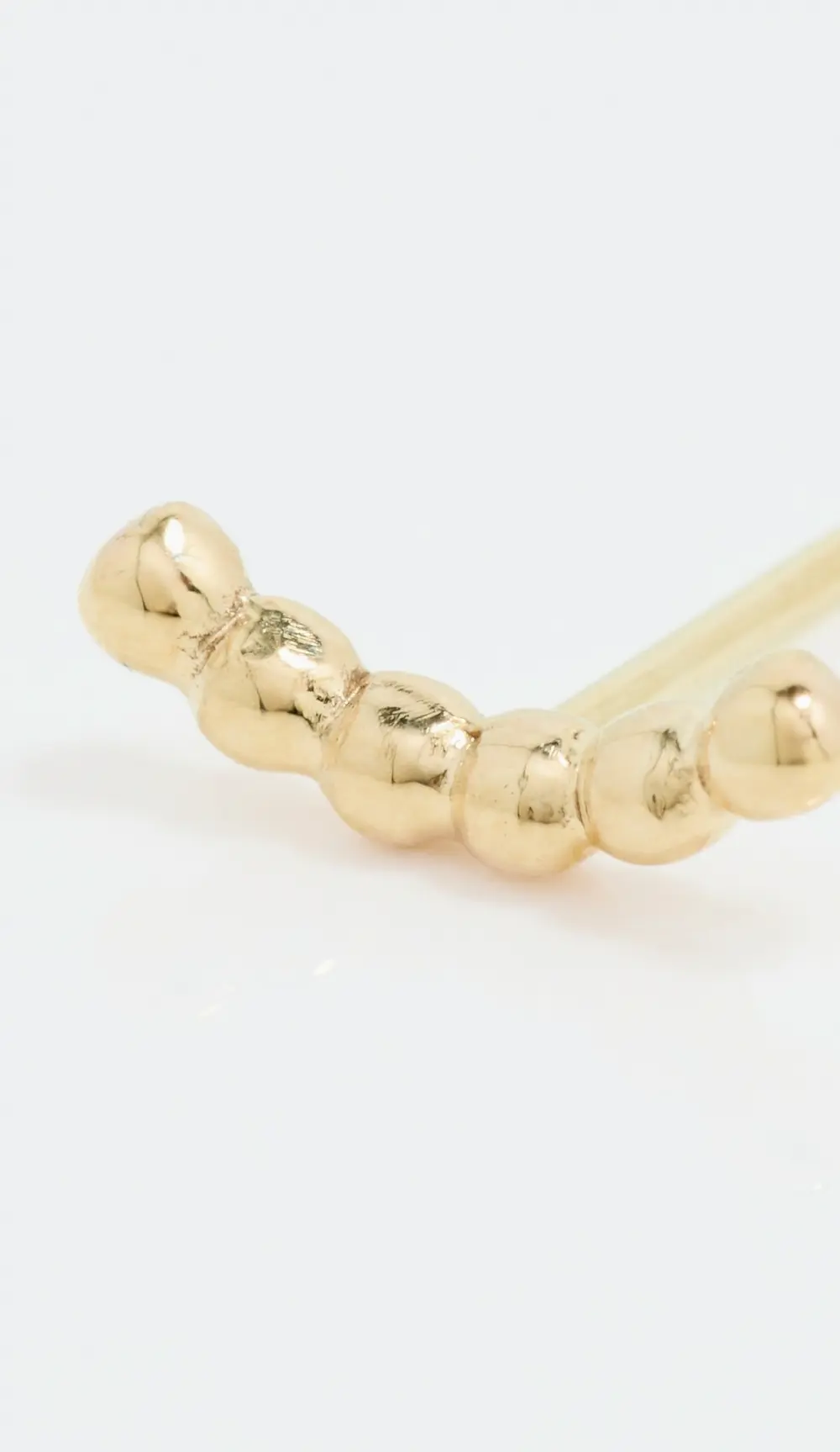 Zoe Chicco 14k Gold Bead Curved Bar Single Stud Earring