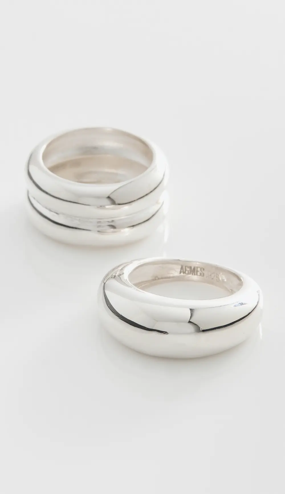 AGMES Domed Ridge Ring Set