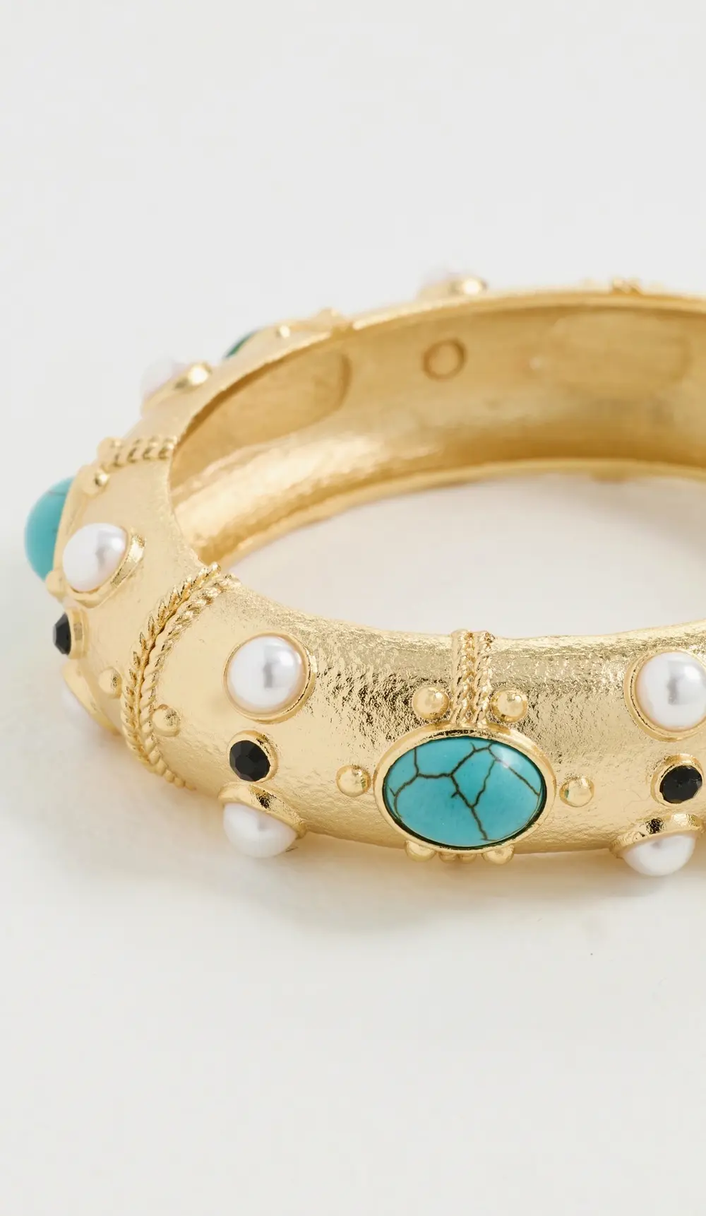 Kenneth Jay Lane Jet Dots Hinged Oval Bracelet