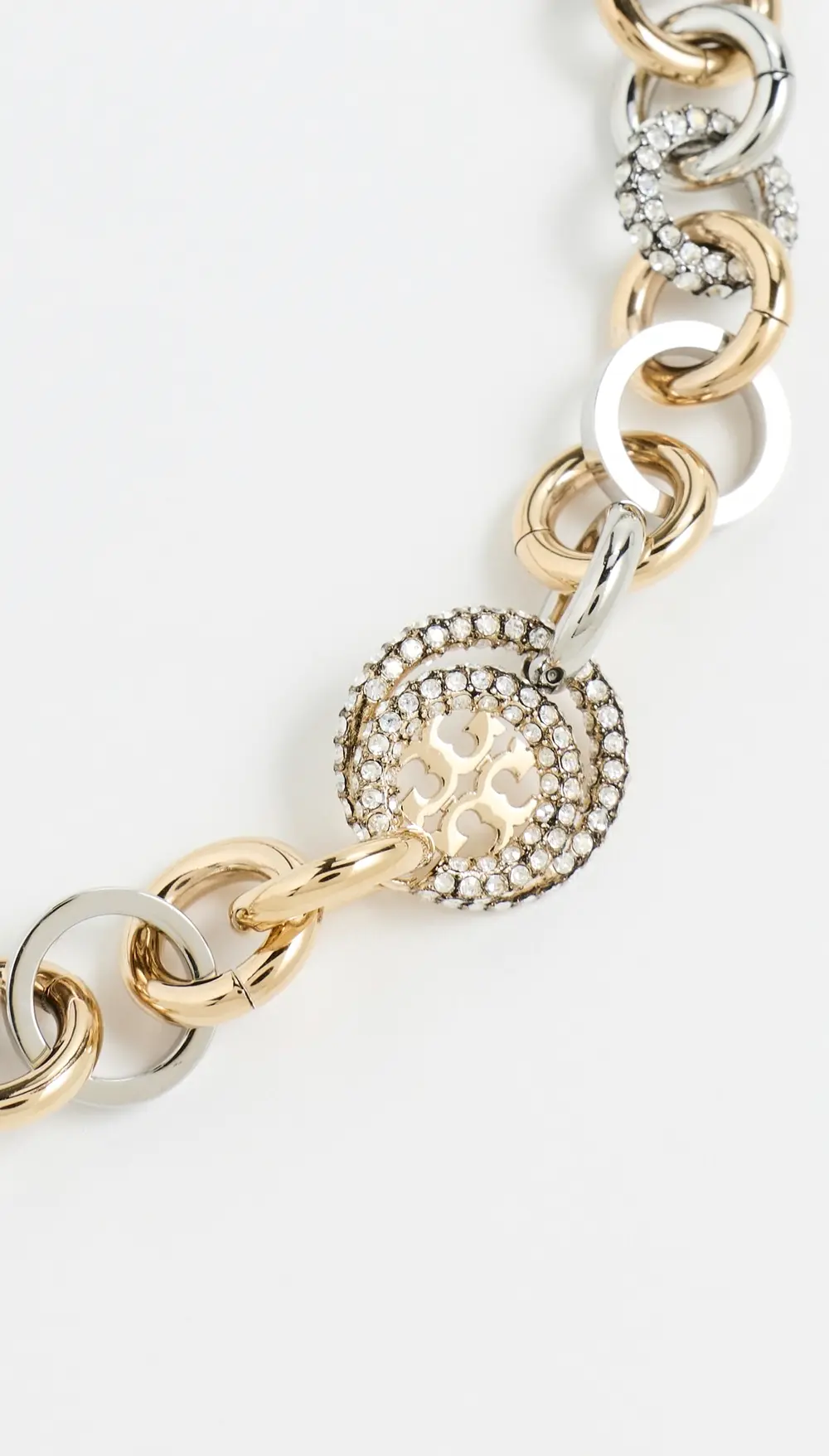 Tory Burch Icon Mixed Pavé Chain Necklace