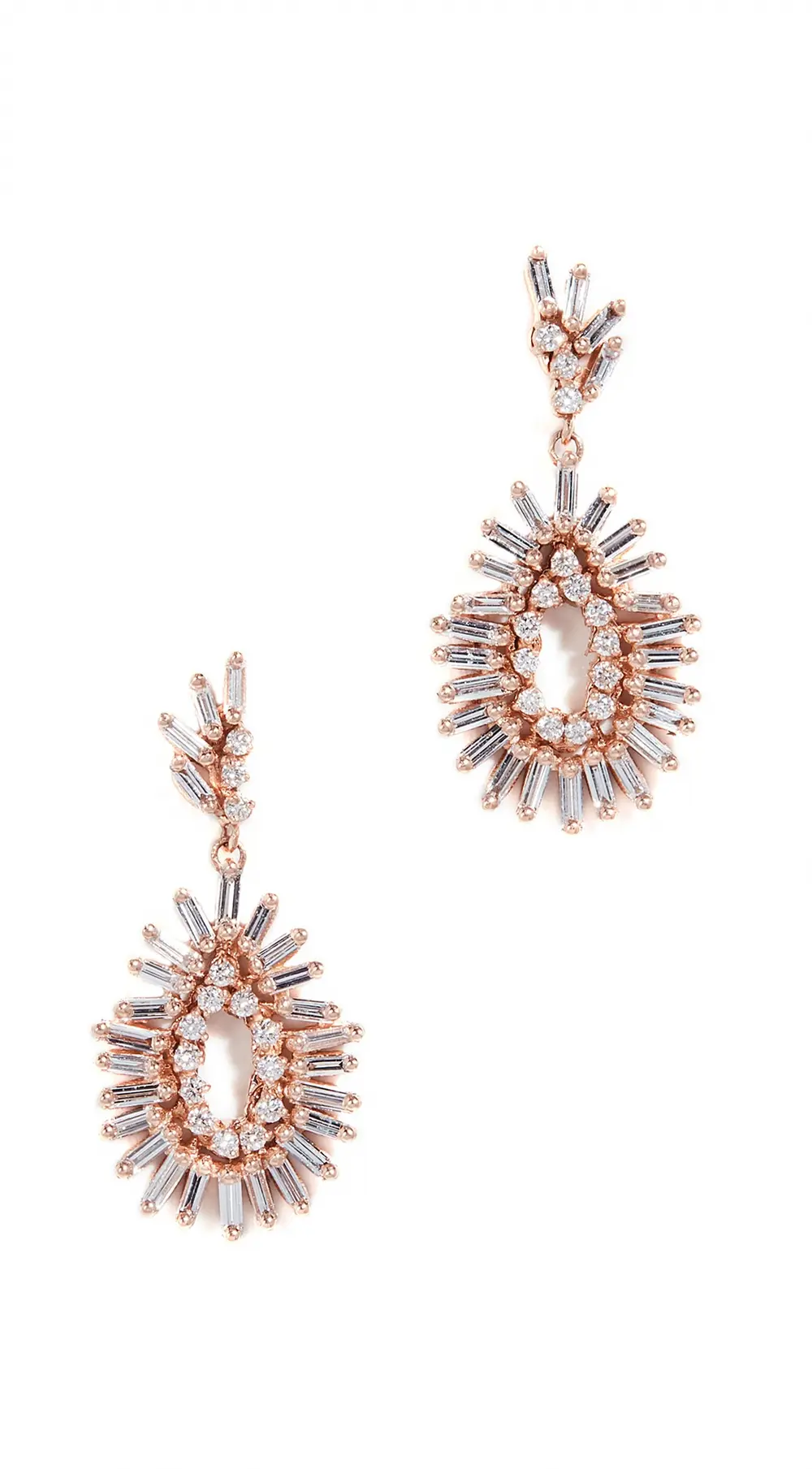 Suzanne Kalan 18k Rose Gold Mini Pear Shaped Earrings