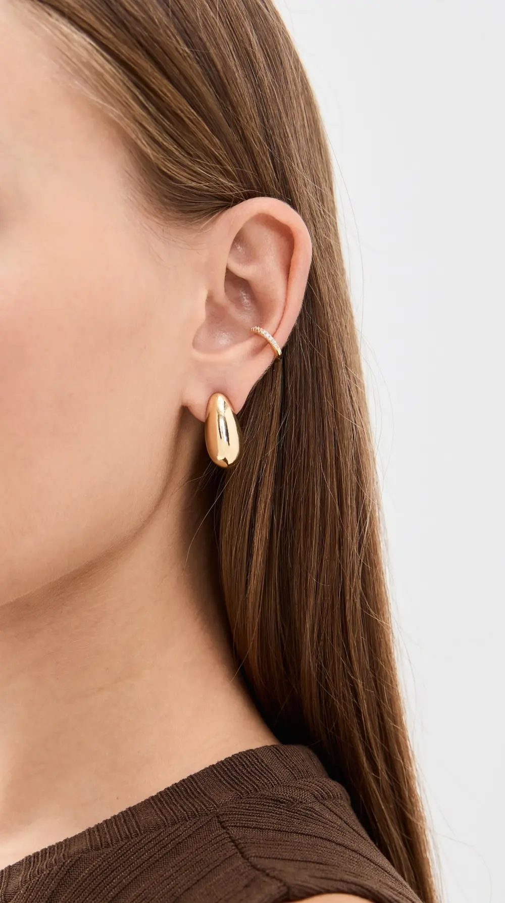 SHASHI Pave Hinge Single Ear Cuff